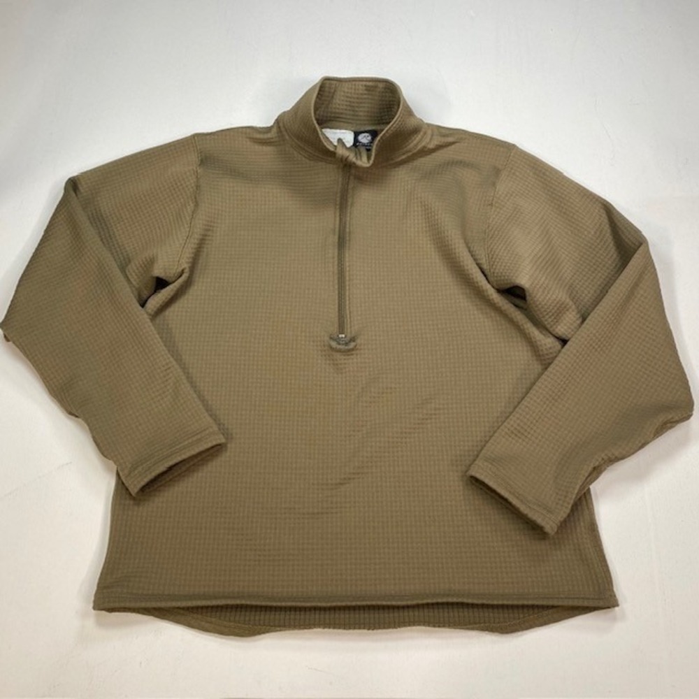Rothco Layer II Medium Weight Grid Top Coyote Brown Quarter Zip Pullover Large